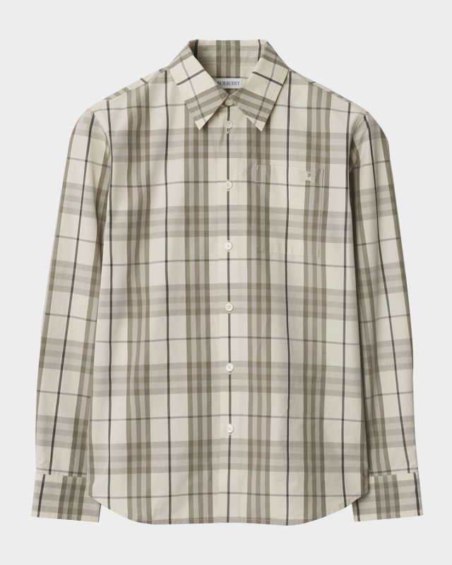 Check Cotton Button-Down Shirt
